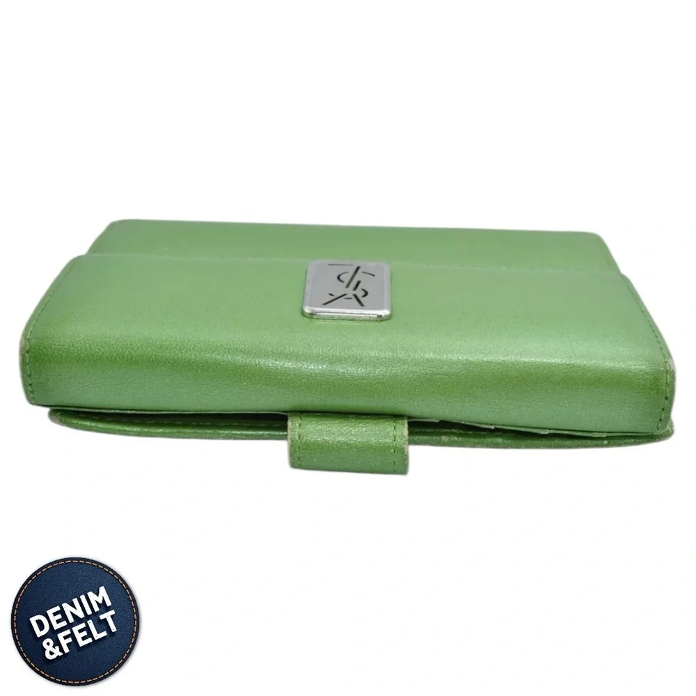 Yves Saint Laurent YSL Bi-Fold‎ Leather Green Logo Wallet | RARE - Picture 6 of 10